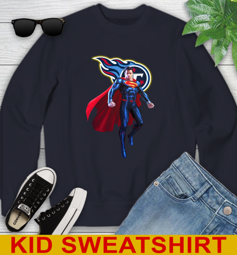 NFL Superman DC Sports Football Tennessee Titans Youth Sweatshirt 3