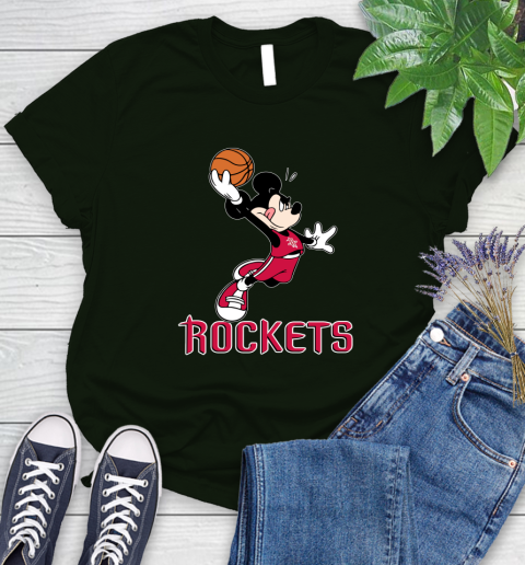 NBA Basketball Houston Rockets Cheerful Mickey Mouse Shirt Women's T-Shirt 6