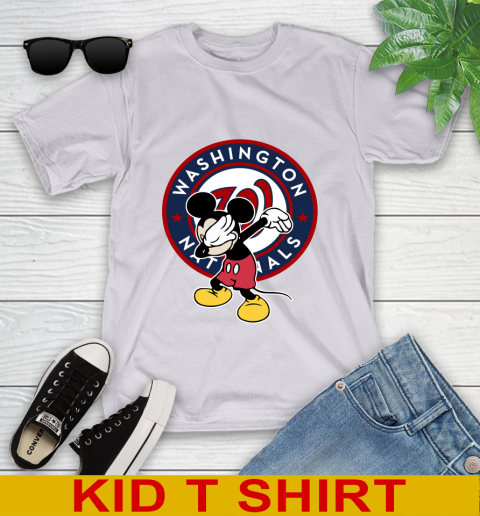 Washington Nationals MLB Baseball Dabbing Mickey Disney Sports Youth T-Shirt 5