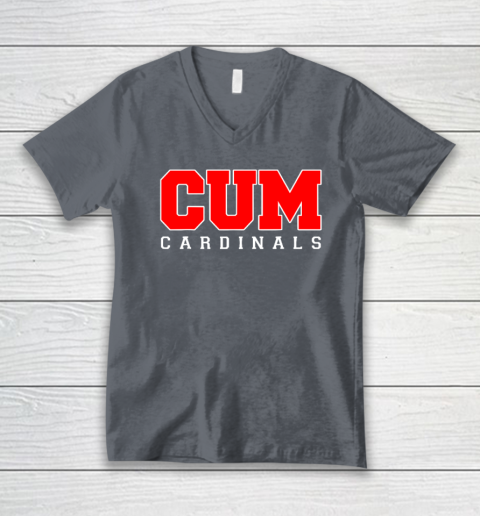 CUM Cardinals Christian University Michigan V-Neck T-Shirt 3