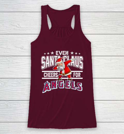 Los Angeles Angels Even Santa Claus Cheers For Christmas MLB Racerback Tank 2
