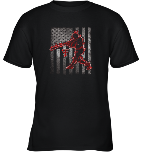 Texas Tech Red Raiders Baseball Player  Nation Flag Youth T-Shirt