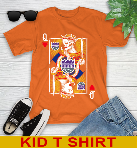 NBA Basketball Sacramento Kings The Queen Of Hearts Card Shirt Youth T-Shirt 8
