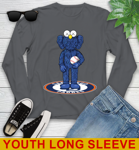 MLB Baseball San Diego Padres Kaws Bff Blue Figure Shirt Youth Long Sleeve 9