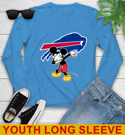 Buffalo Bills NFL Football Dabbing Mickey Disney Sports Youth Long Sleeve 8