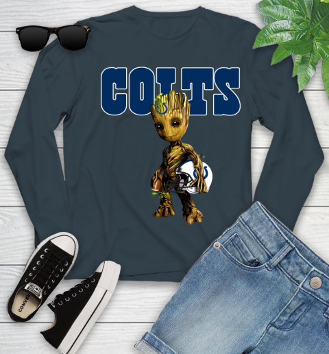Indianapolis Colts NFL Football Groot Marvel Guardians Of The Galaxy Youth Long Sleeve 8