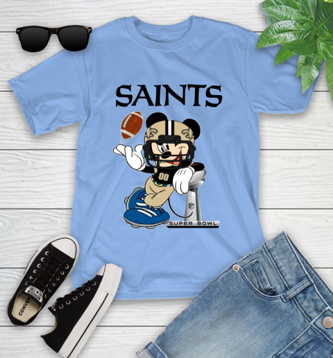 NFL New Orleans Saints Mickey Mouse Disney Super Bowl Football T Shirt Youth T-Shirt 11