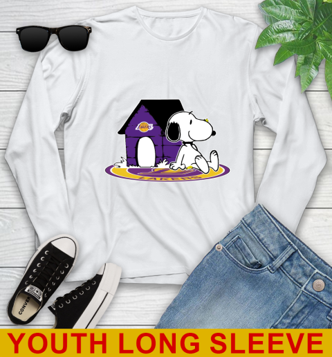 NBA Basketball Los Angeles Lakers Snoopy The Peanuts Movie Shirt Youth Long Sleeve