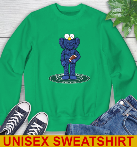 NFL Football New York Jets Kaws Bff Blue Figure Shirt Sweatshirt 6