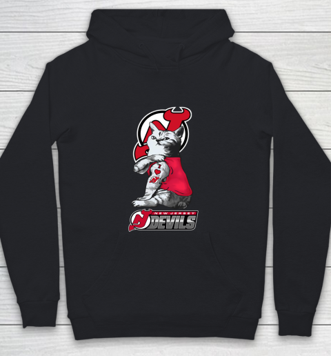 NHL My Cat Loves New Jersey Devils Hockey Youth Hoodie