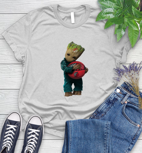 NBA Groot Guardians Of The Galaxy Basketball Sports Portland Trail Blazers Women's T-Shirt