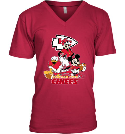 NFL Chicago Bears Mickey Mouse Donald Duck Goofy Football Shirt Women's  V-Neck T-Shirt