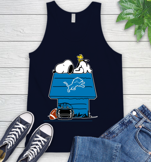 Detroit Lions NFL Football Snoopy Woodstock The Peanuts Movie Tank Top 3