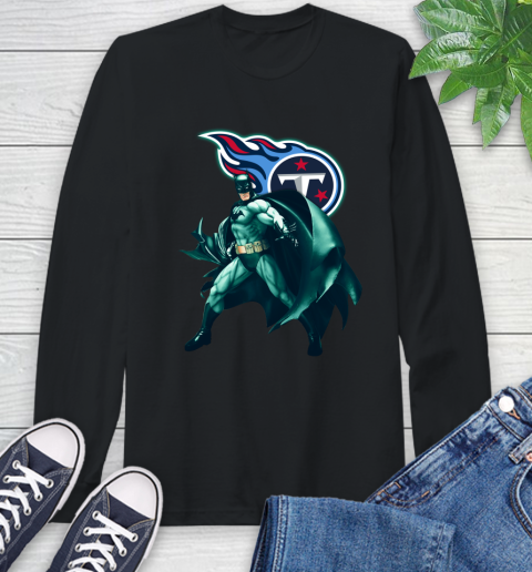 NFL Batman Football Sports Tennessee Titans Long Sleeve T-Shirt 2