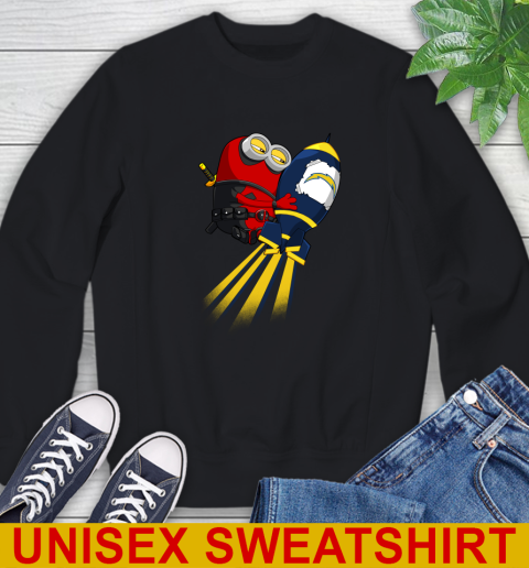 NFL Football Los Angeles Chargers Deadpool Minion Marvel Shirt Sweatshirt
