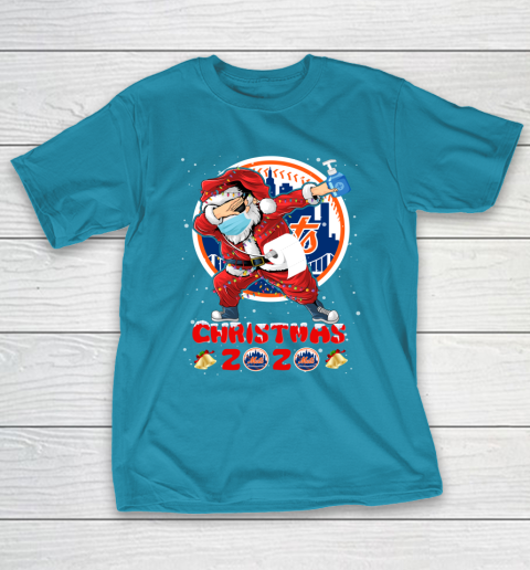 New York Mets Funny Santa Claus Dabbing Christmas 2020 MLB T-Shirt 7
