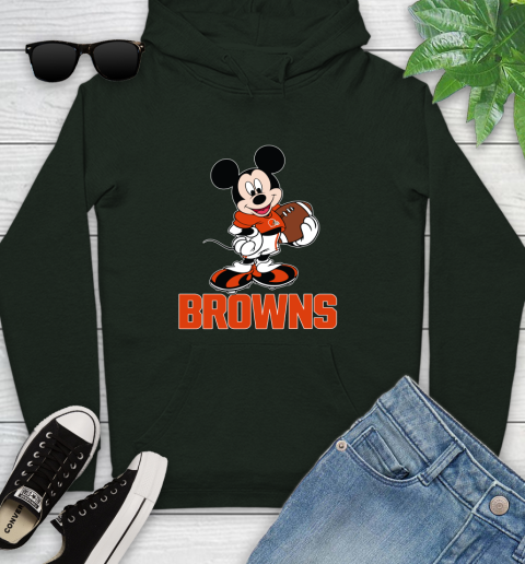 NFL Football Cleveland Browns Cheerful Mickey Mouse Shirt Youth Hoodie - Image 13