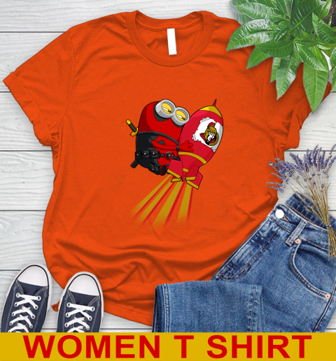 NHL Hockey Ottawa Senators Deadpool Minion Marvel Shirt Women's T-Shirt 3