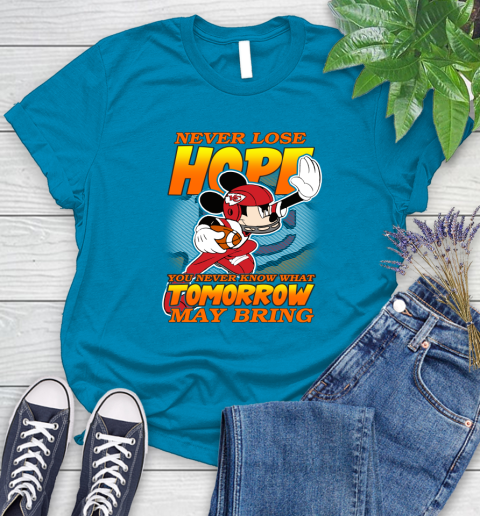 Kansas City Chiefs NFL Football Mickey Disney Never Lose Hope Women's T-Shirt 10