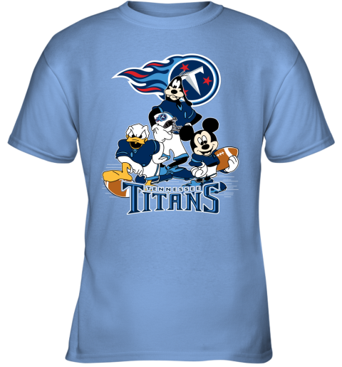 NFL Tennessee Titans Mickey Mouse Donald Duck Goofy Football T Shirt qVQzryuVNLP youth t shirt 26 95 151514 front carolina blue