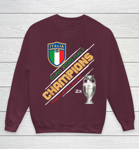 Italy Champions 2020 Euro Forza Azzurri Italia Football Youth Sweatshirt 4