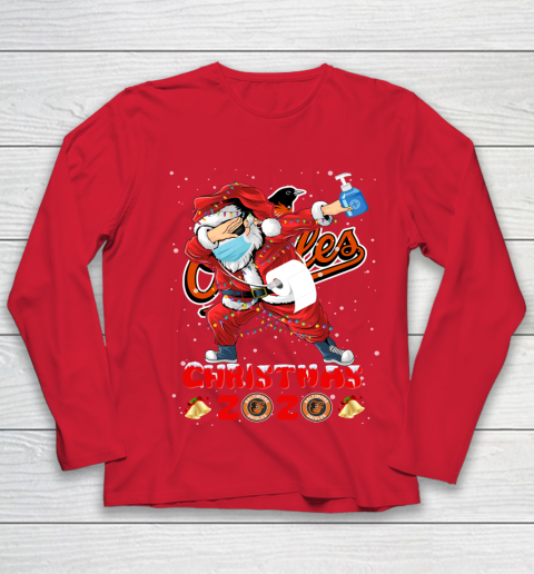 Baltimore Orioles Funny Santa Claus Dabbing Christmas 2020 MLB Youth Long Sleeve 8