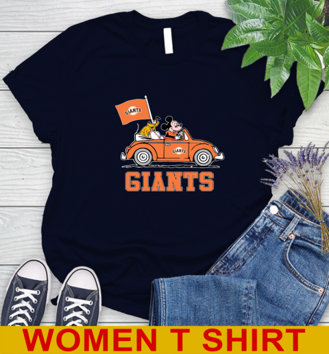 MLB Baseball San Francisco Giants Pluto Mickey Driving Disney Shirt Women's T-Shirt 3
