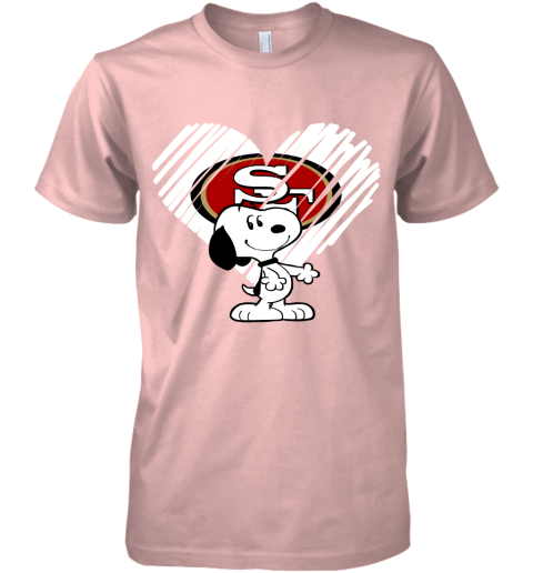 vtuc a happy christmas with san francisco 49ers snoopy premium guys tee 5 front light pink