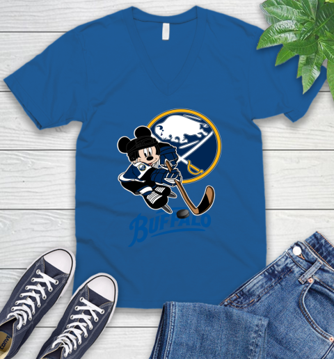 NHL Buffalo Sabres Mickey Mouse Disney Hockey T Shirt V-Neck T-Shirt 6