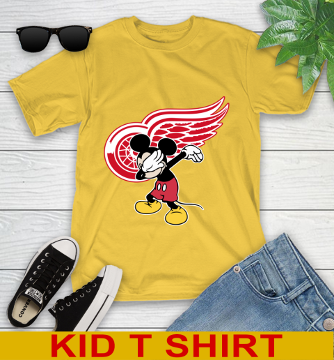 Detroit Red Wings NHL Hockey Dabbing Mickey Disney Sports Youth T-Shirt 8