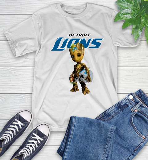 Detroit Lions NFL Football Groot Marvel Guardians Of The Galaxy T-Shirt