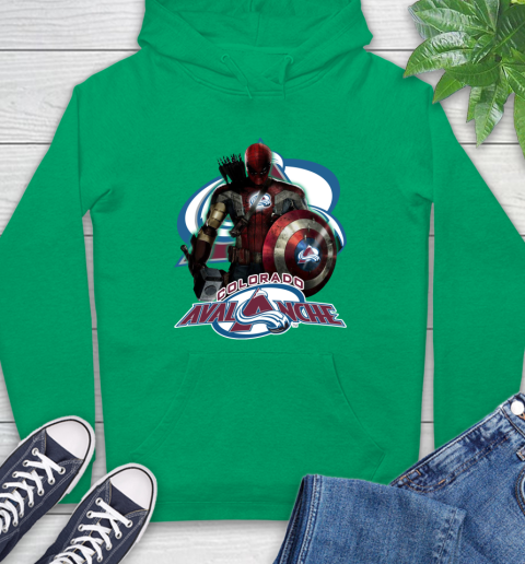 NHL Captain America Thor Spider Man Hawkeye Avengers Endgame Hockey Colorado Avalanche Hoodie 8
