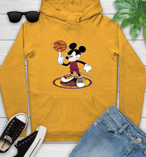 NBA Basketball Cleveland Cavaliers Cheerful Mickey Disney Shirt Youth Hoodie 4 NBA Basketball Cleveland Cavaliers Cheerful Mickey Disney Shirt Youth Hoodie - Image 4