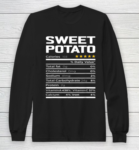 Sweet Potato Nutrition Facts Thanksgiving Christmas Food Long Sleeve T-Shirt