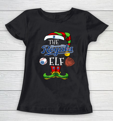 Kansas City Royals Christmas ELF Funny MLB Women's T-Shirt
