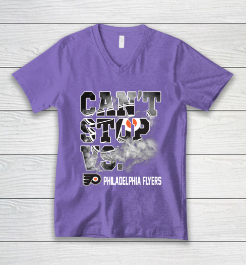 NHL Philadelphia Flyers Hockey Can't Stop Vs V-Neck T-Shirt 8
