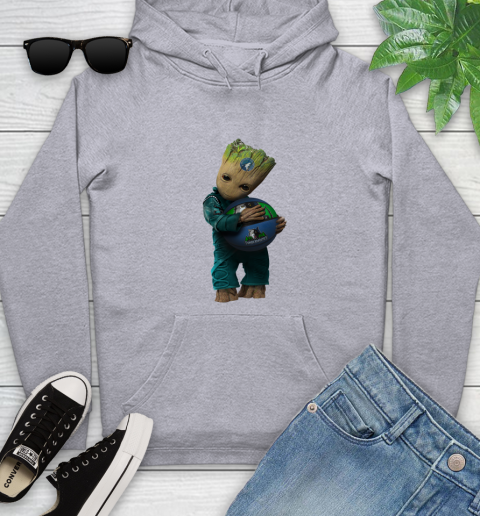 NBA Groot Guardians Of The Galaxy Basketball Sports Minnesota Timberwolves Youth Hoodie 6