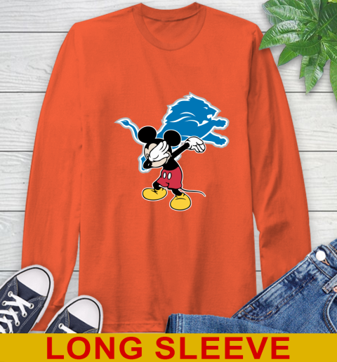 Detroit Lions NFL Football Dabbing Mickey Disney Sports Long Sleeve T-Shirt 5