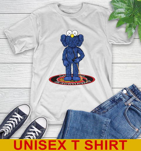 NHL Hockey Chicago Blackhawks Kaws Bff Blue Figure Shirt T-Shirt