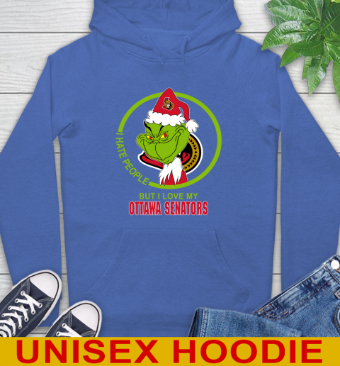 Ottawa Senators NHL Christmas Grinch I Hate People But I Love My Favorite Hockey Team Hoodie 9