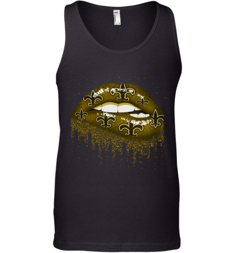 Biting Glossy Lips Sexy New Orleans Saints NFL Football Tank Top