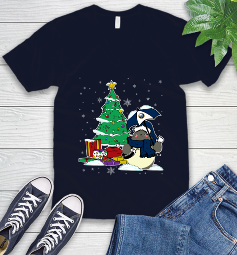 Buffalo Sabres NHL Hockey Cute Tonari No Totoro Christmas Sports V-Neck T-Shirt 2