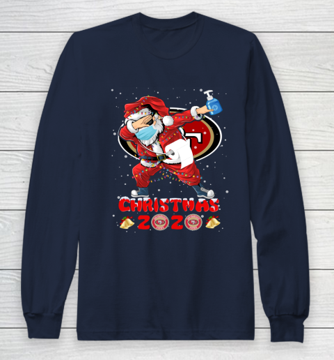 San Francisco 49ers Funny Santa Claus Dabbing Christmas 2020 NFL Long Sleeve T-Shirt 2