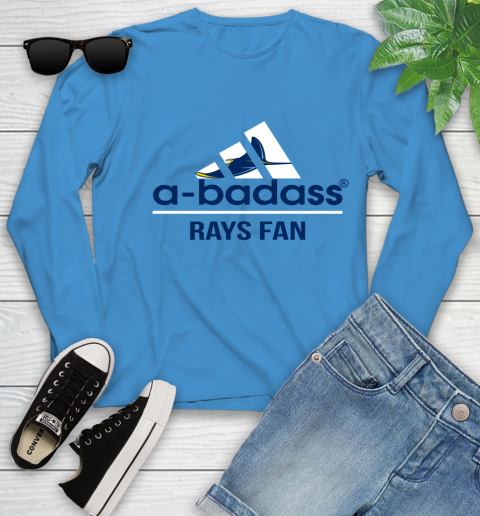 MLB A Badass Tampa Bay Rays Fan Adidas Baseball Sports Youth Long Sleeve 8