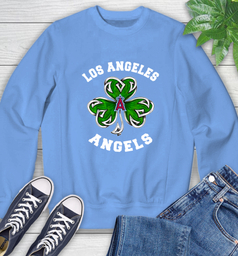 MLB Los Angeles Angels Three Leaf Clover St Patrick's Day Baseball Sports Sweatshirt 11