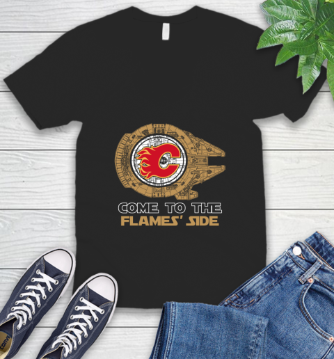 NHL Come To The Calgary Flames Wars Hockey Sports V-Neck T-Shirt