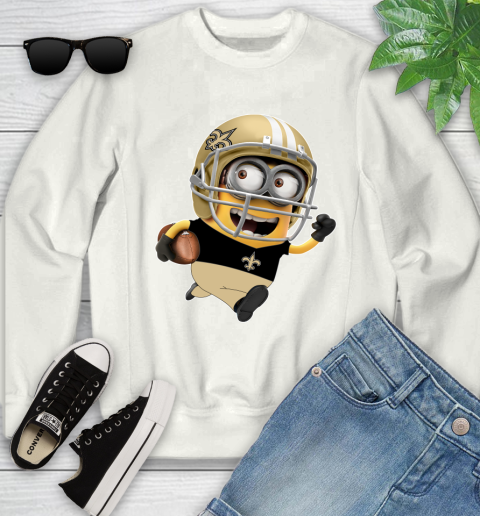 NFL New Orleans Saints Minions Disney Football Sports Youth Sweatshirt