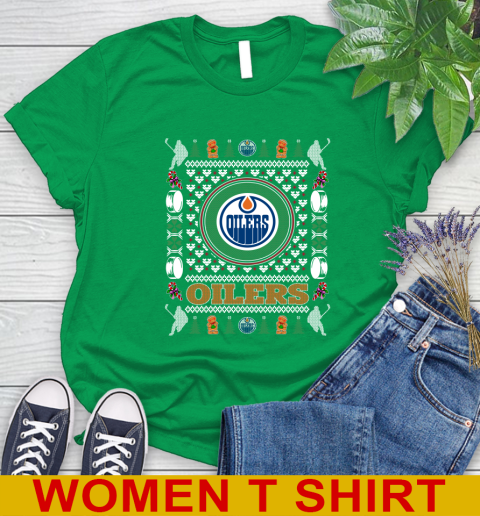 Edmonton Oilers Merry Christmas NHL Hockey Loyal Fan Women's T-Shirt 7