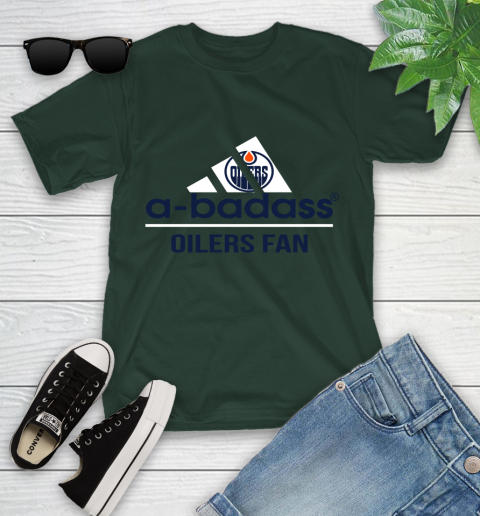 NHL A Badass Edmonton Oilers Fan Adidas Hockey Sports Youth T-Shirt 5