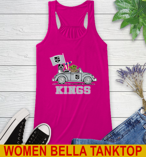 NHL Hockey Los Angeles Kings Darth Vader Baby Yoda Driving Star Wars Shirt Racerback Tank 8